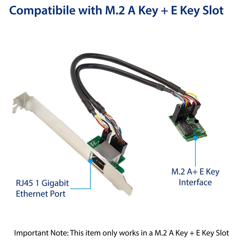 M.2 Gigabit Ethernet Module - GigaLAN 1000BASE-T M.2 A+E Key
