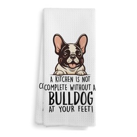 NOQL Bulldog Kitchen Towels and Dishcloths, Bulldog Gifts for Women Men, Bulldog Decor, Dog Gifts, Dog Decor Drying Cloth Hand Towels Tea Towels for Bathroom Kitchen, 6×24 Inches
