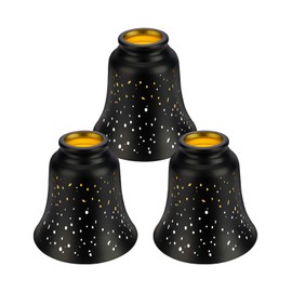 Ceiling Fan Light Covers, 3 Pack Pendant Light Shade Replacement with 1-5/8" Fitter, ALUCSET 4.5" Height and 4-3/4" Diameter, Metal Bell Shaped Cover for Chandelier Pendant Light Wall Sconces Series