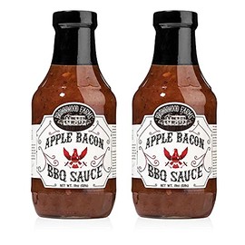 Brownwood Farms BBQ Sauce, Made in Small Batches, Sweet and Tangy, Great on Fries, Meatloaf, Burgers, Glaze, Real Ingredients 20oz (2 Count, Apple Bacon)