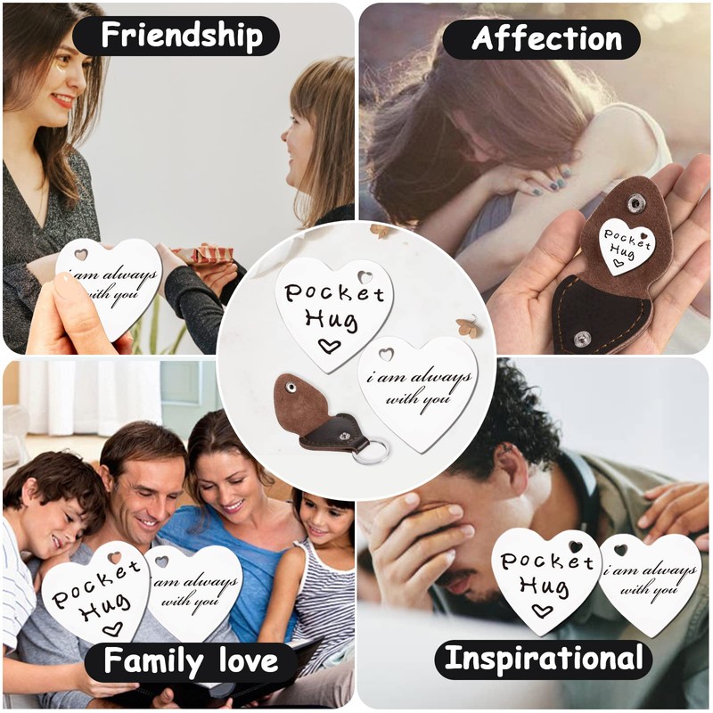 Qunrwe Pocket Hug Token,Long Distance Gifts Keepsake,Double Sided Inspirational Thinking