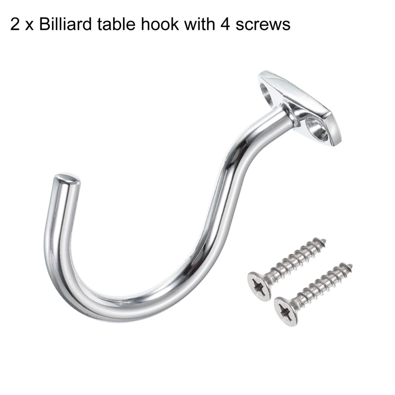 PATIKIL Bridge Stick and Ball Rack Hooks, 2 Pack Snooker
