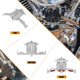 HCmotorku Motorcycle Tappet Lifter Block Accent Cover Fit For Harley Twin Cam 1999-2017 Road King Electra Street Glide Dyna Fat Bob FXDF Breakout Chrome