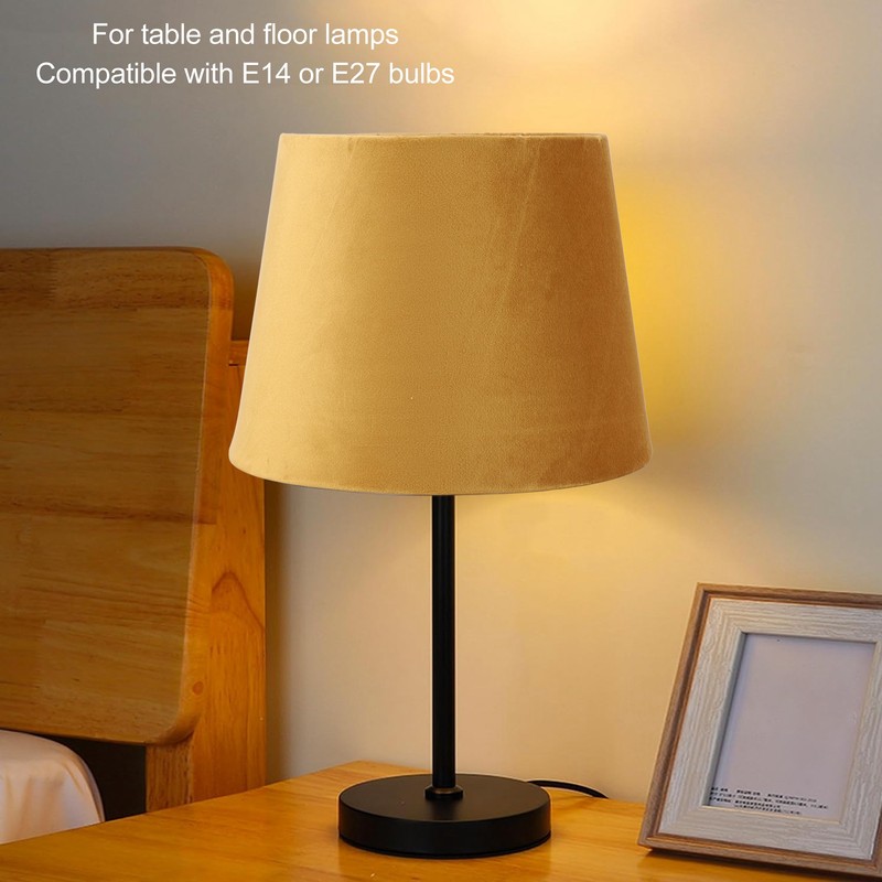 Fabric Lampshade E27 E14 Velvet Conical Decorative Lamp Replacement Shade