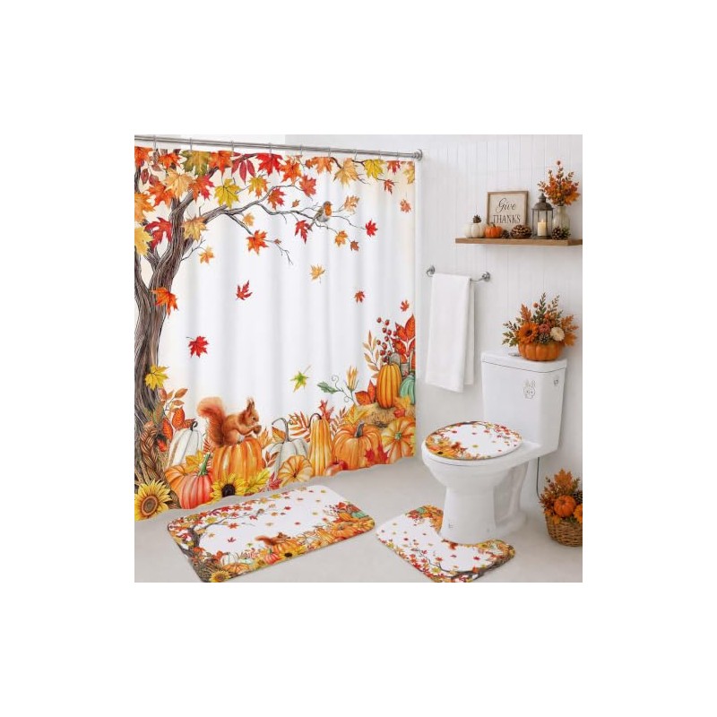 Mocsicka Juego de Cortinas de Ducha de otoño de 4