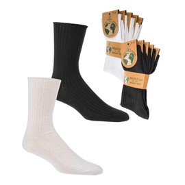 5 pairs of ORGANIC COTTON Socks, Men & Women, Super Soft, Breathable, 75% NATURAL, Seamless, Hypoallergenic (CA/US, Numeric, 6-9, Black)