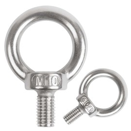 huruirui M10 x 18 Eye Bolt 304 Stainless Steel A2-70 Eye Bolts 2 Pieces Eye Bolt with Thread Attachment and Hanging