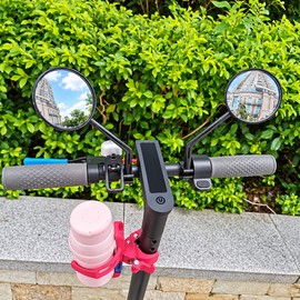Bike Rearview Mirrors, Set of 2 – 360° Adjustable Convex Glass Handlebar Mirrors for Compatible Bicycles & Electric Scooters