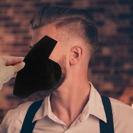 Beaupretty 4pcs Hairline Optimizer Hairline Enhancing Card Beard Guide Shaping Template Tools Mustache Lineup Stencil Hairline Hair Cutting Beard Shaper for Men