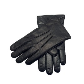 YISEVEN Winter Men's Touchscreen Warm Lambskin Leather Gloves Wool Lined Classical Urban Style Three Point Genuine Sheepskin For Dress Driving Motorcycle Work Gifts, Black 10.0"/XL