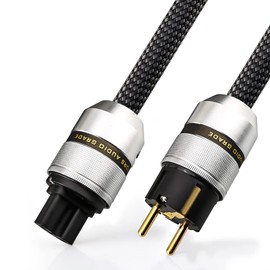 Tertullus HiFi High End Power Cable C15 Power Cable HiFi Audio Cold Device Cable with Schuko Plug and IEC Plug (E820, 1.5 m)