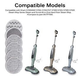 Sgizoku S7000 Pads Replacement Steam Mop Pads Compatible with Shark S7000AMZ S7001 S7001TGT S7000 S7201 S7000C Series Reusable Mop Refill, Steam & Scrub All-in-One Hard Floor Steam Mop (4 Pack)