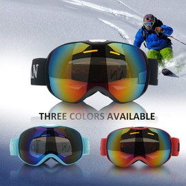 Riloer Snowboard Goggles Outdoor Ski Goggles for Kids - UV400 Protection, Windproof, Anti-UV and Anti-Snow Blind (Black)