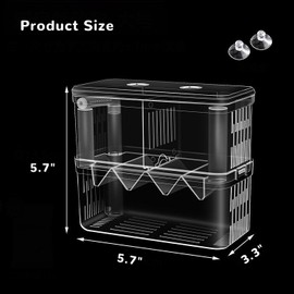 Mipukbay Medium Aquarium Isolation Breeding Box, Acrylic Transparent Aquarium Breeder Box for Fish Fry Hatching, Shrimp Breeding, Betta, Guppy, Killifish, Clownfish, Suitable for 5-40 Gallon Tanks