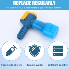 6PCS Bite Valve Replacement, Mouthpiece Replacements with 2 Shutoff Straight & Angled Hose Connector, Tube Nozzle Replacement for Hydration Bladder Backpack Water Reservoir