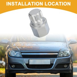 Partuto Wheel Lock Lug Nut - for VW Chrome Steel Silver Tone - 1 Pcs