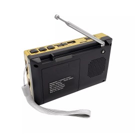Sunflash Gold Bluetooth AM/FM/SW 9CH Radio W/ Flashlight USB/TF MP3 Portable Speaker