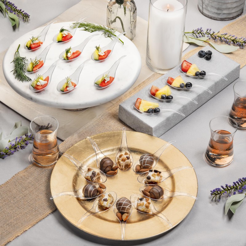 LSR LORESO 250 Pcs Mini Appetizer Wave Spoon - Clear