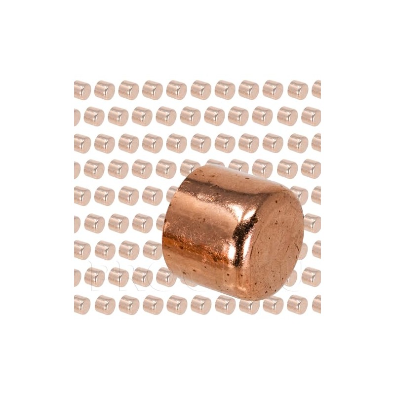 PROCURU Wholesale 100-Pack 1/2" Inch Copper Pipe Cap, Sweat Connection,