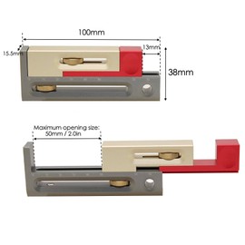Table Saw Slot Adjuster, Mortise and Tenon Tool, Aluminum Alloy Measuring Block, Movable Ruler, Saw Slot Measuring Gauge, Table Woodworking Tool for Length Compensation