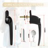 Bwintech 1 Pcs Offset Black UPVC Aluminium Window Handle,Right Hand,