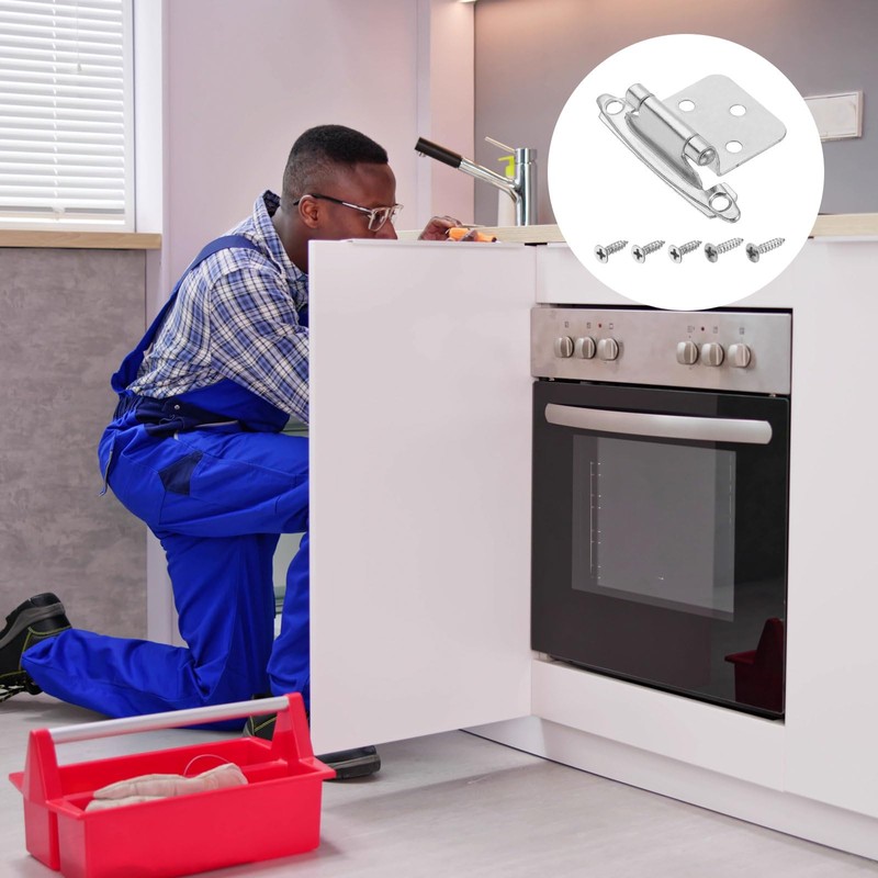 sourcing map Cabinet Kitchen Inset Hinges, 2Pcs 1/2" Overlay Semi-Concealed