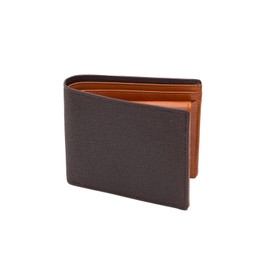 Koshibu Wallet, Italian Leather, Bifold, Men's, Made in Japan, Japanese Style, Persimmon Dyed, Canvas, Leather, Coin Purse Included, Thin, Birthday Present for Dad KSV-008_k (brown)