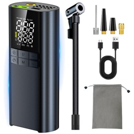 Portable Tire Inflator, Electric Air Compressor, 150PSI Cordless Car Tire Pump with 8000mAh Battery and Digital Pressure Gauge for Car, Motor, Bike, Ball