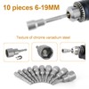 10 Pcs Magnetic Hexagon Socket CTDMJ 6-19mm Hex Shank Magnetic