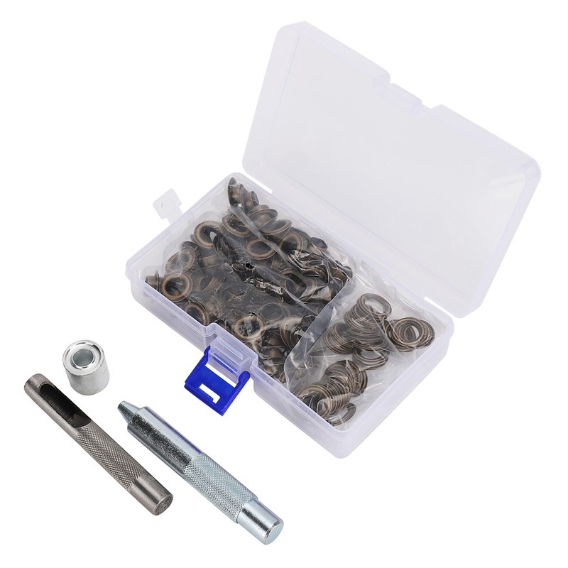 100pcs Bronze Round Eyelet Punch Die Tool Kit DIY Eyelets