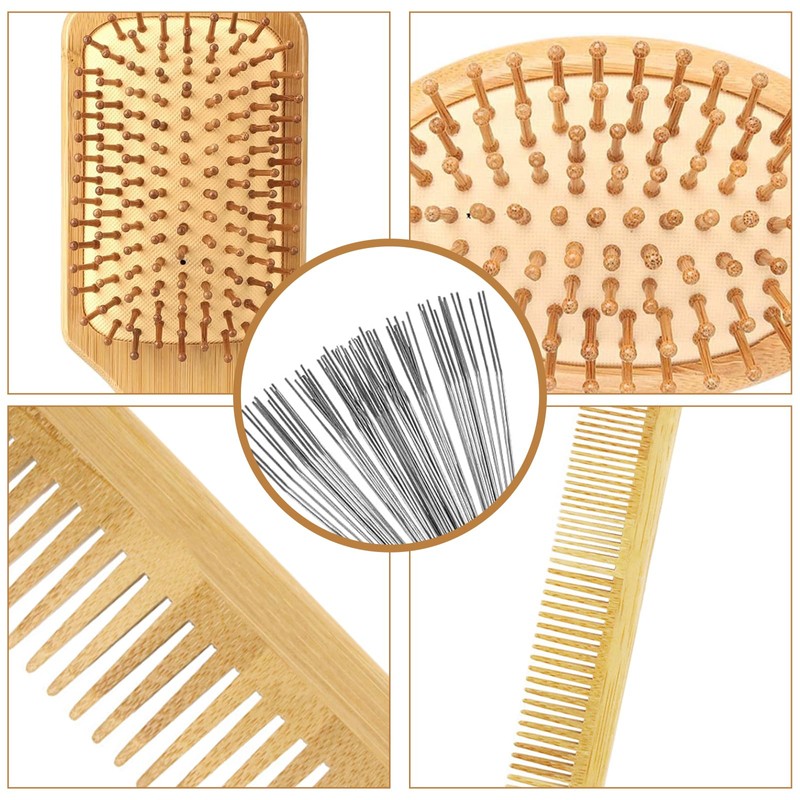 PMELCXD Premium Hair Brushes and Comb Set - Natural Bamboo