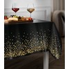 4 Pack Disposable Plastic Tablecloth, Gold Stamping Dot Rectangular Table