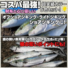 [TACKLAND] High Cost Asymmetrical Metal Jig, Set of 5, 0.3 oz (10 g), 20 g, 30 g, 40 g, 60 g, 80 g, Actual Color, Shore Jigging, Offshore, Vertical Embankment, Land, Coast, Embankment, Boat Fishing,