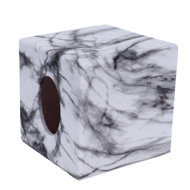 Tissue Box with Marble Printing Square Toilet Paper Holder for