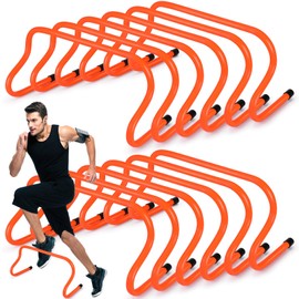 Wettarn 12 Pcs 9" Speed Training Agility Hurdles for Athletes Training Hurdles Reliable Training Hurdle Plyometric and All Purpose Hurdles Training Equipment for Soccer Basketball Football (Orange)