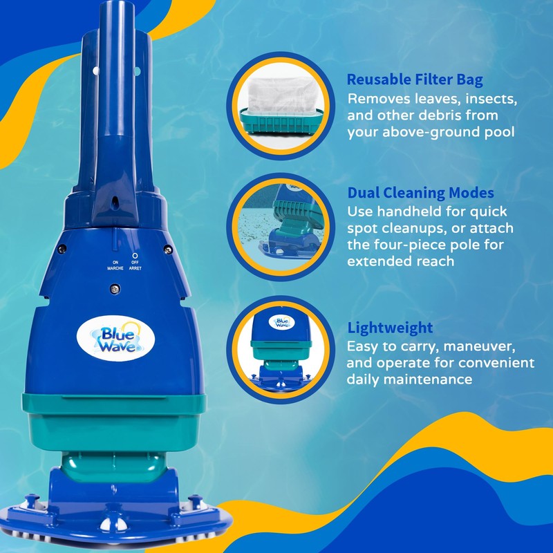 Blue Wave Pool Blaster Fusion PV-5 Handheld Pool Vacuum for