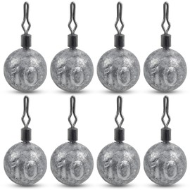12Pcs Drop Shot Weights Kit Round Cannonball Fishing Sinkers Weights Bass Casting Fishing Weights Swivel Drop Shot Sinker Rig Tackle for Freshwater Saltwater Fishing(12Pcs 3/8oz)