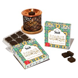 Oud Al Teeb Bakhoor Set by Dukhni | 2 x 9 Piece Each & Rainbow Bakhoor Burner | Arabic Bakhoor Incense | Sweet Fruity Oud Blend | Perfect for Prayer Time | to Relax & Meditate