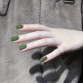 24 PCS Nails for Adults and Women, Peaceful Nail Tips, Take Pictures, Weddings, Coming-of-age Ceremonies, Parties, After-parties, False Nails (Green)