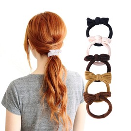 PurrRe Hairband, Stylish, Cute, Hair Rubber, Set of 10, 5 Colors, Thickness 0.2 inches (5.5 mm), Non-marking Hair Elastic, High Elasticity, Simple, Korean Style, Elegant