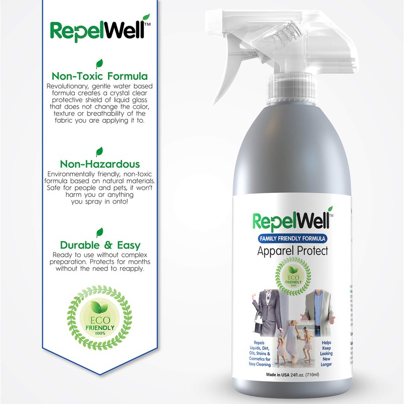 RepelWell Apparel Protect (24oz) Stain & Water Repellent Spray –