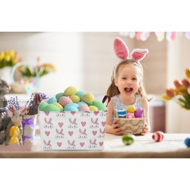 Essme Rectangular Basket,Rabbit Easter Basket for Kids Storage bin Organizer with Handles for Decor,Shelf Basket,Toy Organizer,Easter Gift.(Rabbit)