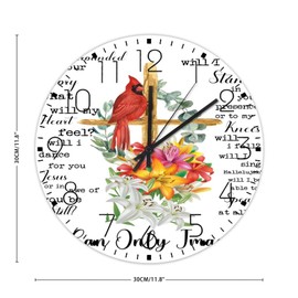Autravelco Minimalist Clock Non-Ticking Sweep Movement I Can Only Imagine Farmhouse Wall Clocks Christian Art Scripture Religious Coffee Decor for Workshop Office Garden 12 Inch