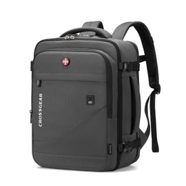 CROSSGEAR Travel Backpack for Spirit Airlines 18x14x8 Inch,TSA Approved Underseat Personal Item Backpack for 15.6" Laptop,1.8lb Lightweight Eco-Friendly Bag with Anti-Theft Lock & RFID Pocket(Grey)