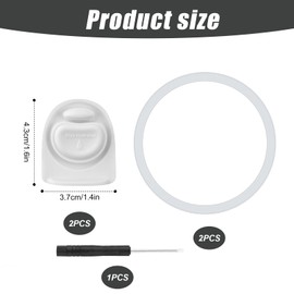 2pcs Bottle Seal Ring & 2pcs Replacement Stopper for Owala FreeSip 24oz 32oz, BPA-Free Silicone O Ring Water Bottle Top Rubber Lid Parts for Owala 16/19/24/32/40oz Gasket Plug Accessories(White)