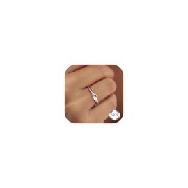 LOLIAS 925 Sterling Silver Rings for Women, Engagement Ring Ladies with Cubic Zirconia, Love Knot Ring Women, 925 Sterling Silver Promise Rings, Silver Rings, Women's Ring, Jewellery Gifts, Size