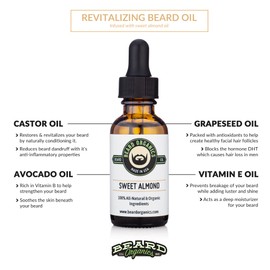 Beard Organics Sweet Almond Beard Oil | Fragrance-Free