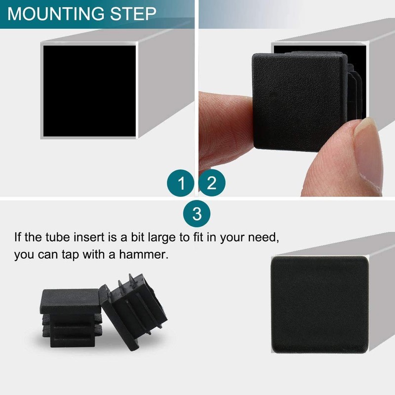 Square Tubing Plug Cap, 1-1/2 Inch POCADOM 16Pcs Tubing End