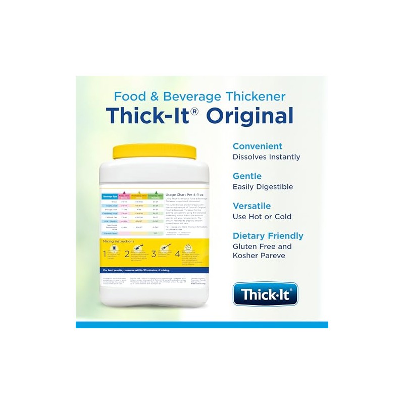 Thick-It - Engrosador instantáneo de alimentos y bebidas, original, 36