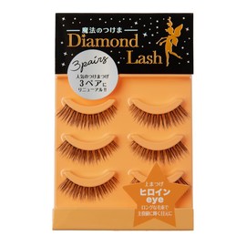 (3 Pairs) DiamondLash Nudith Sweet Series Heroine Eye: Long hair bundles applied to the outer corners of the eyes to shine in the protagonist! *This product comes in 1 box of 3 pairs